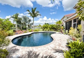 Waterfront Falcon Trace Home for sale pool and patio area