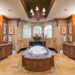 The luxurious master bath and spa in this Merritt Island luxury home