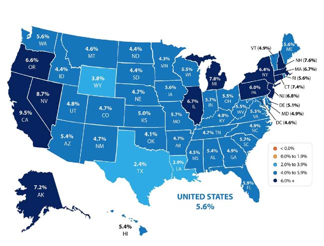 Home Price Appreciation in all States