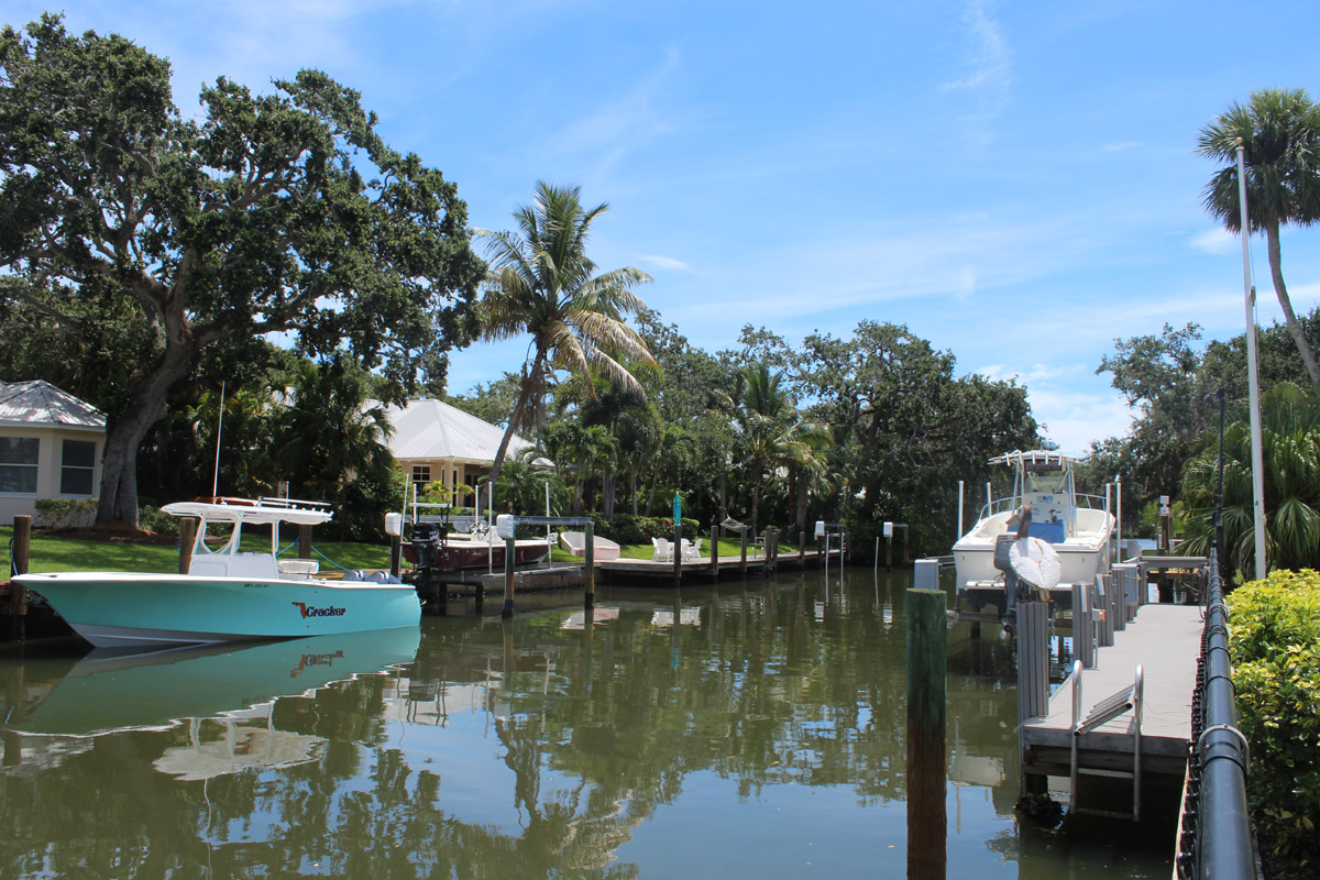 Canal View to the east from the private dock  