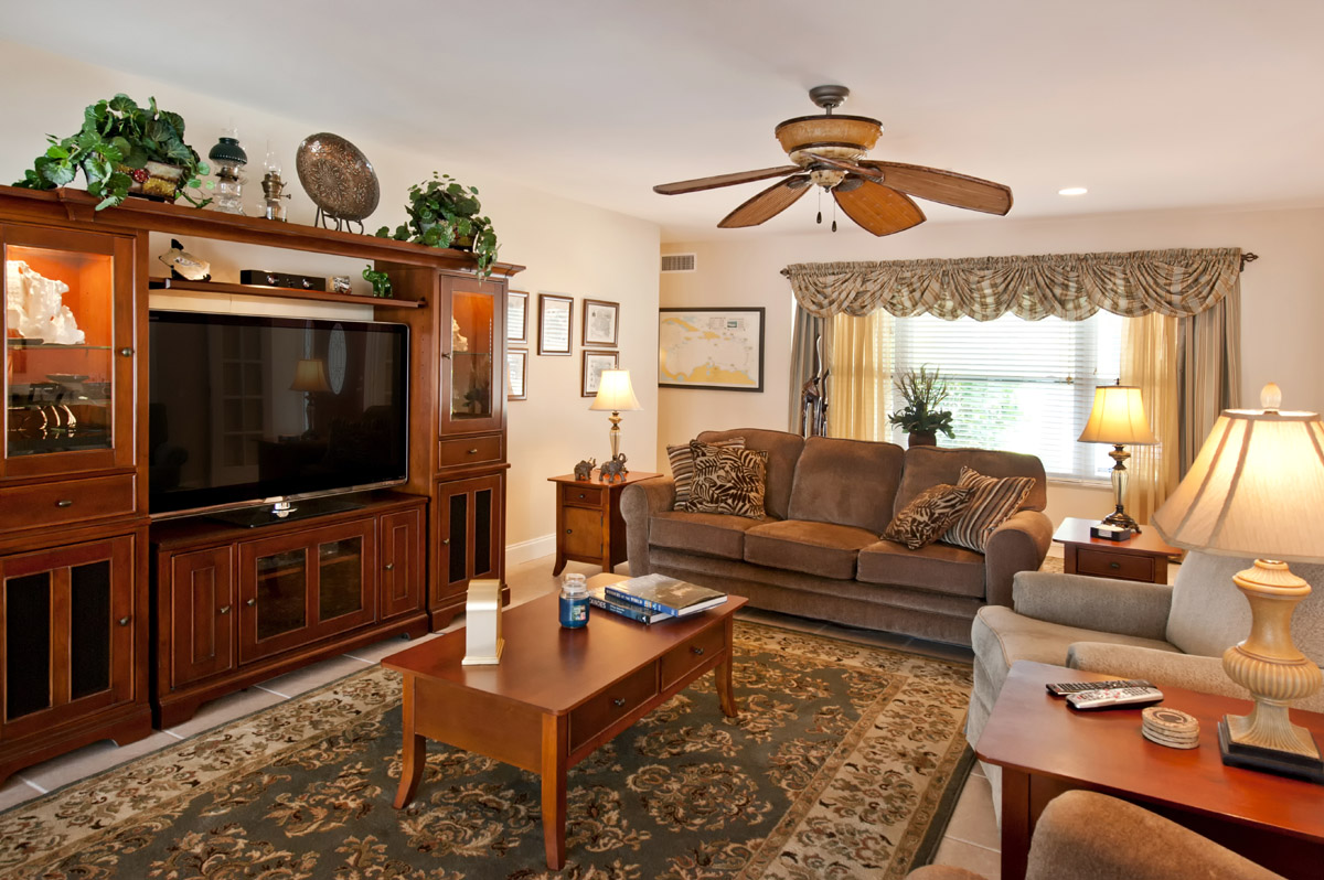 Another view of the Living Room Area equipped with a big TV screen  