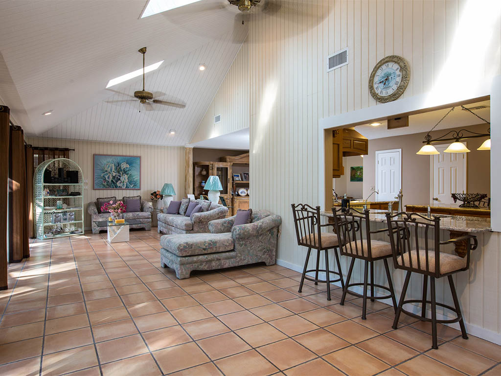 Another view of the Living/Great Room of the Country Estate looking into the kitchen area