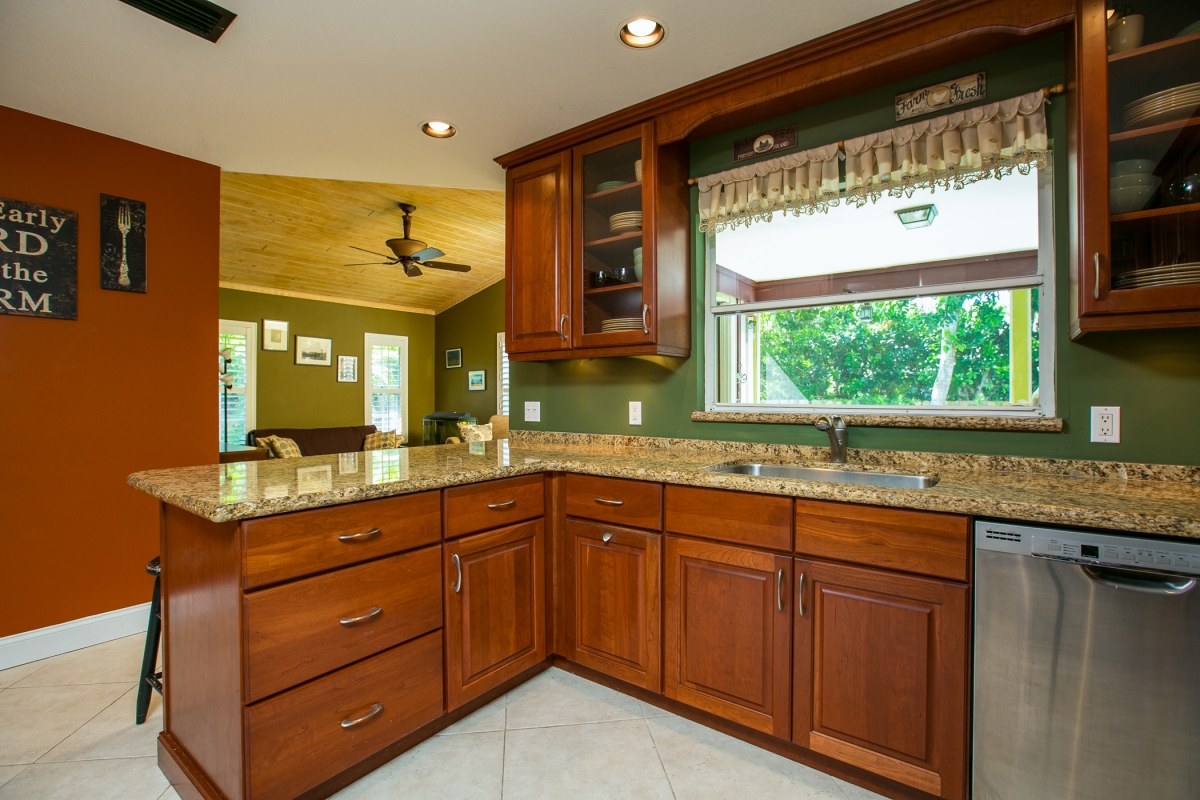 Kitchen area leading to the Family Room 