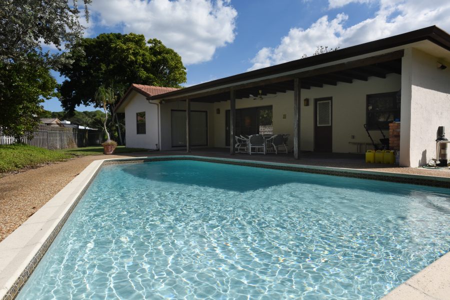 Another view of the pool & patio 