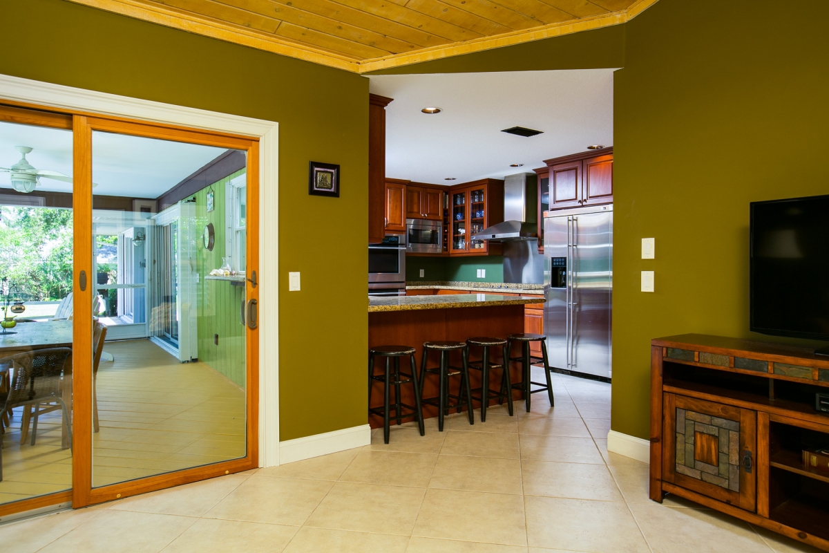 View of the kitchen area from Family Room  