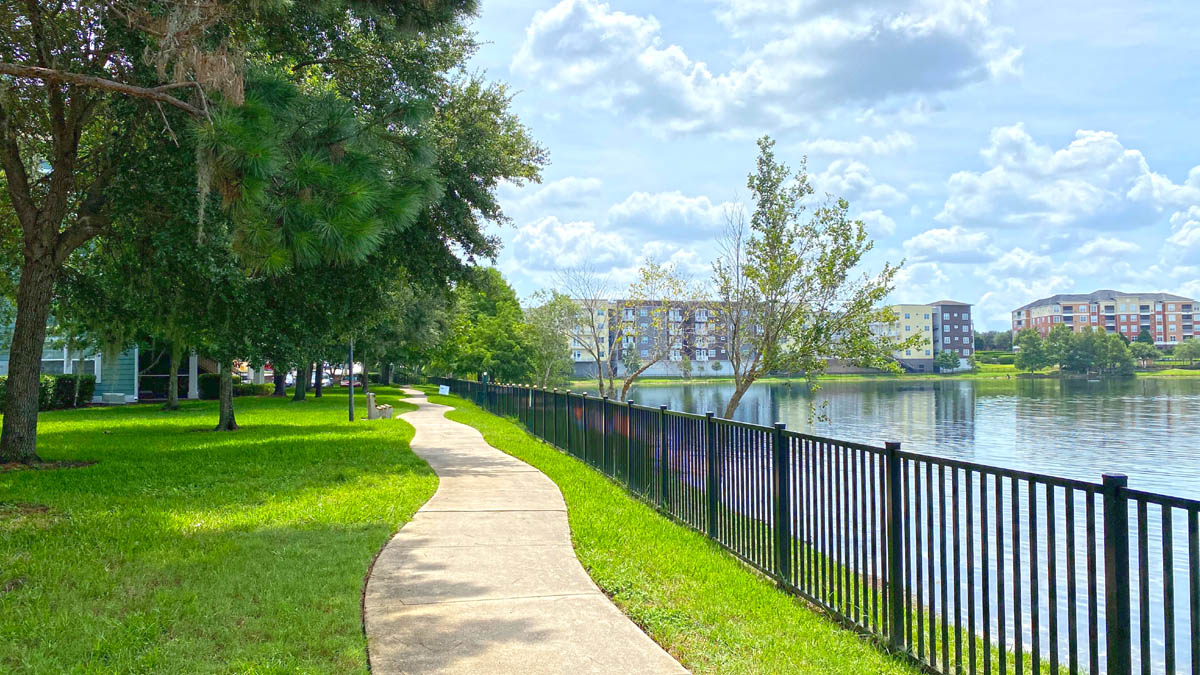 Walkway & jogging path around the lake