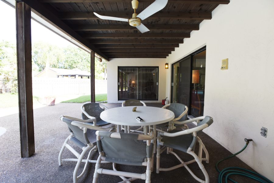 A covered patio to relax and enjoy the Florida living 