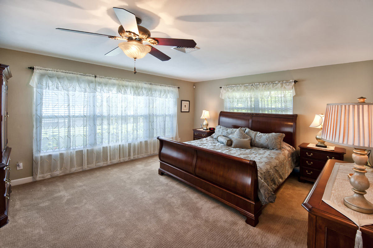 The Master Bedroom with water views      