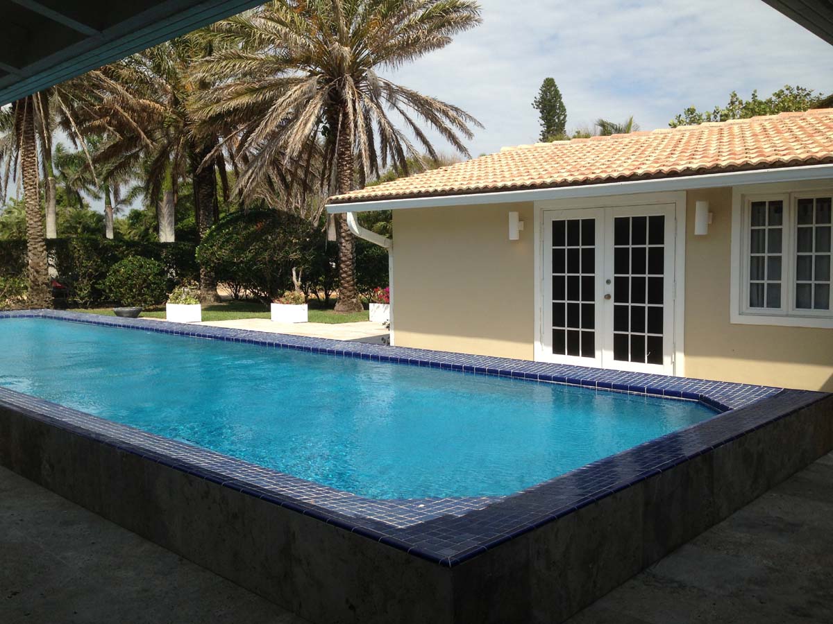 The pool cabana section can serve as a second master suite.  