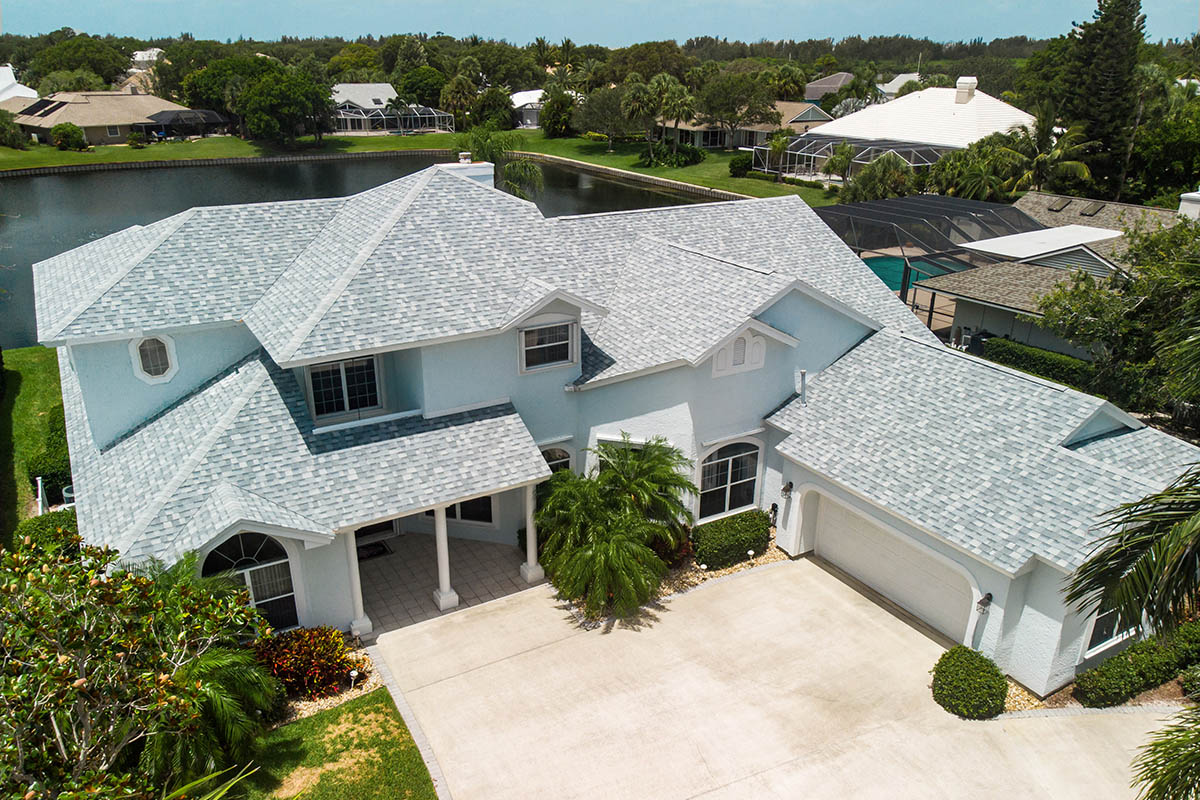 Aerial view of the house