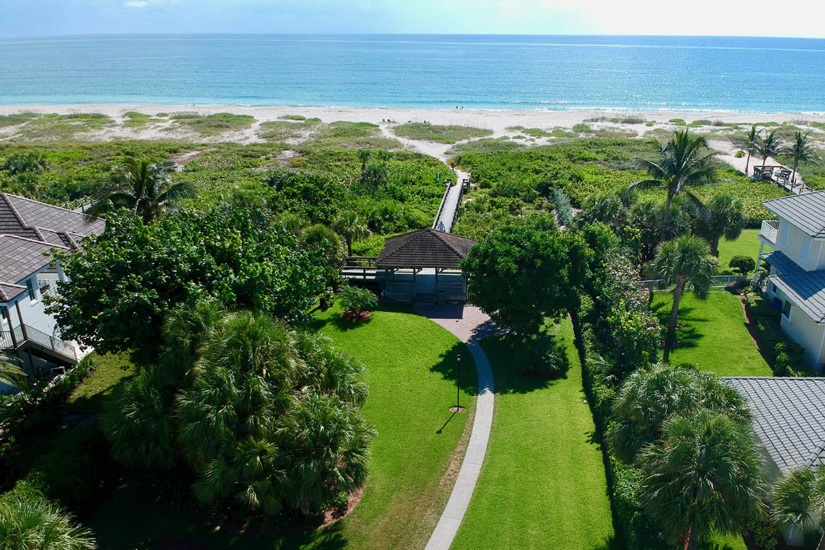 Aerial view of the Castaway Beach and Beach Access 