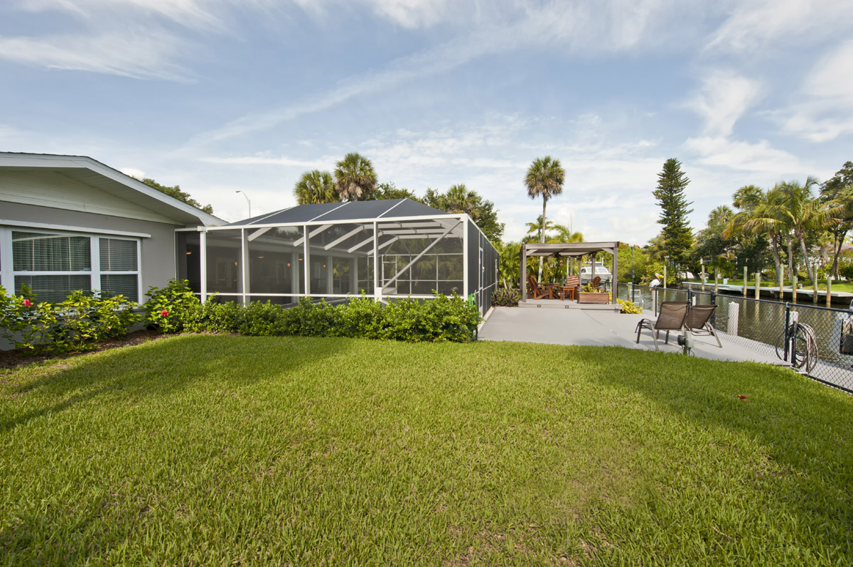 The Back Yard is fenced in this pet friendly rental 