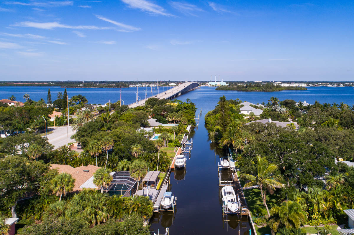 Aerial view of the canal seconds away from the ICW 