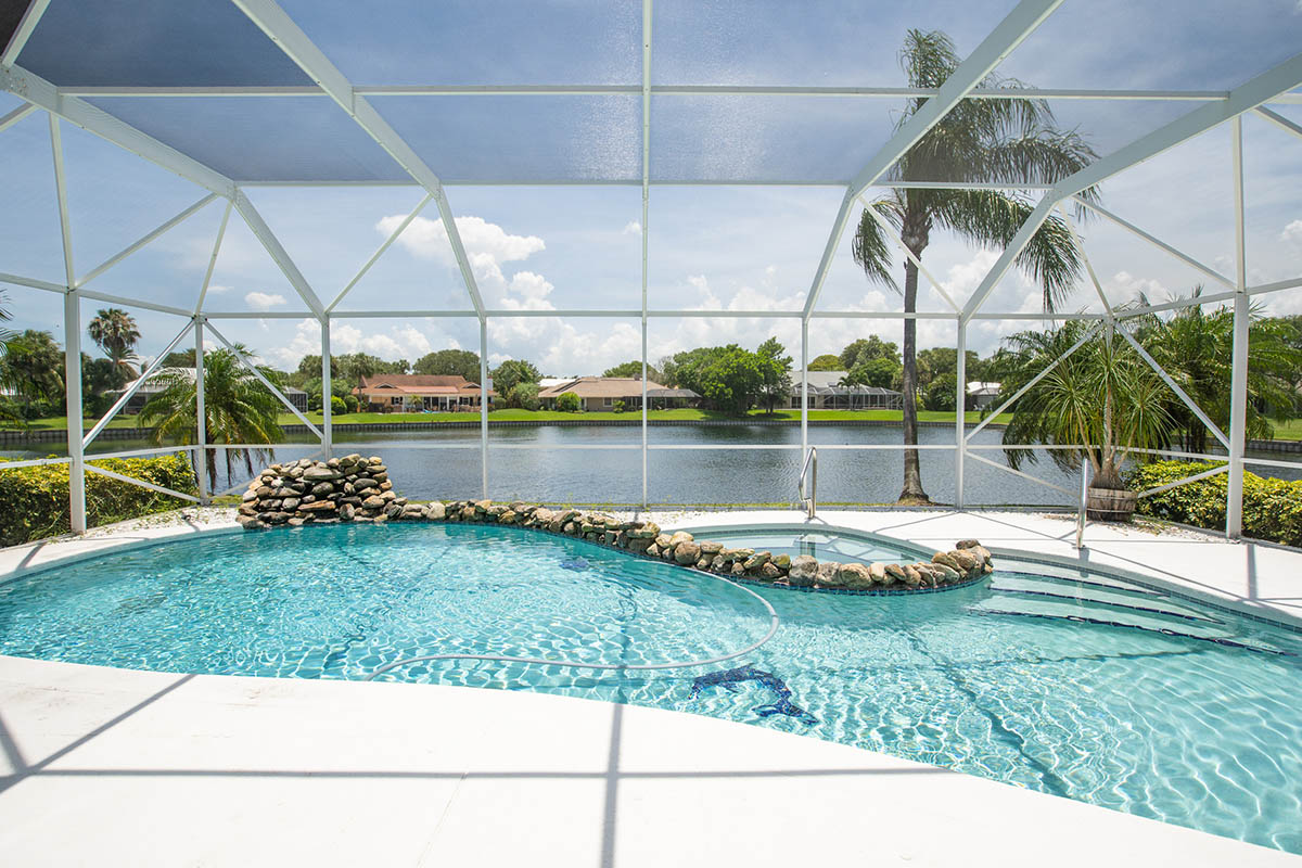 Screened Pool & Spa overlooking the lake